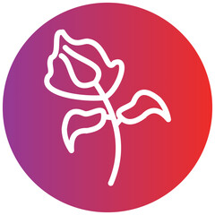Flower Line Icon Style