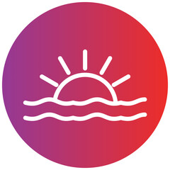 Sunset Line Icon Style
