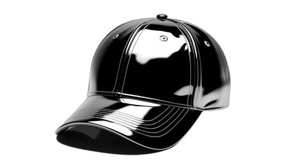 Black shiny hat on clean white studio background

