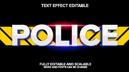 police text effect vector editable