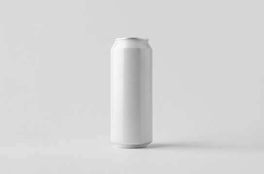 White large tall beer or soda aluminum can mockup.
