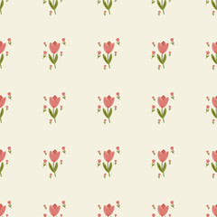 Tulip Flower Seamless Pattern