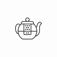 glass tea pot icon sign vector