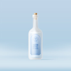 Clean vector bottle mockup with soft lighting and pastel background, ideal for branding presentations, packaging design, or minimalist product showcase.