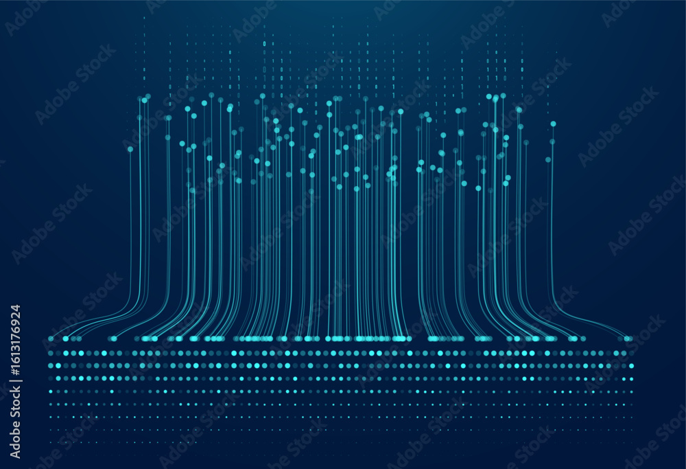 Poster abstract infographics visualization. big data code representation. futuristic network or business an