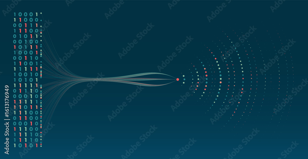 Poster data analysis in qualitative research. big data code representation. futuristic network or business 