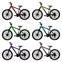 Vector illustration of a bicycle isolated on a white background