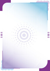 blue and white rectangle with circles and lines