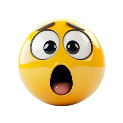 Fototapeta premium Shocked Emoji Faces Surprise. Yellow emoji expresses astonishment. Perfect for social media, messaging, design elements, expressing emotions, and marketing content.