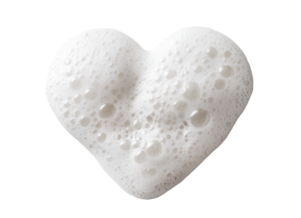soap foam heart on transparent background