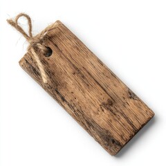 Fototapeta premium Rustic wooden tag, tied with twine