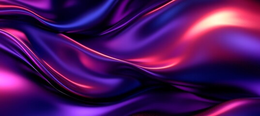 Obraz premium Elegant Blue and Purple Fabric Waves with Smooth Gradient Texture for Stunning Background Projects