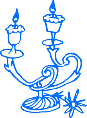 Candelabra with three candles — classic elegance and glow