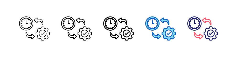 Time Management Icon In 5 Different Styles Set Collection.  