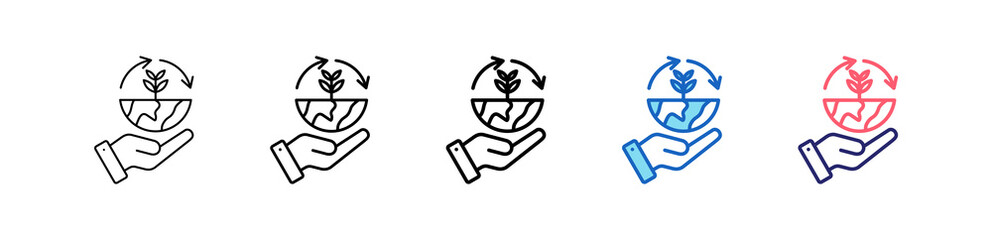 Sustainability Icon In 5 Different Styles Set Collection.  