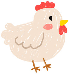 Hand drawn cute chicken