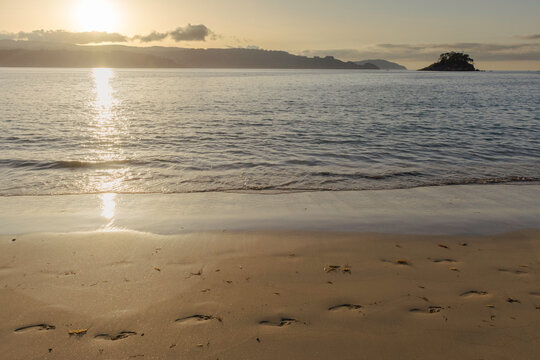 Pisadas en la playa de &Aacute;rea, Viveiro, Lugo, Galicia, Espa&ntilde;a