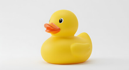 Classic Yellow Rubber Duck with Orange Beak and Black Eyes