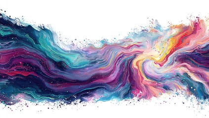 Fototapeta premium Abstract swirling colors on white