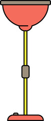 Tall red floor lamp illustration