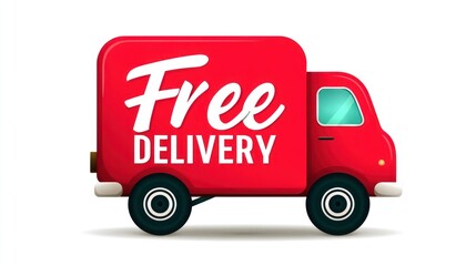 Free delivery truck illustration