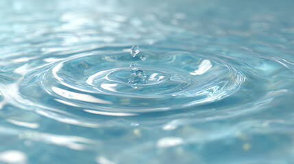Close-up view of water ripples created by a single drop, showcasing the beauty and tranquility of nature's fluid movements.