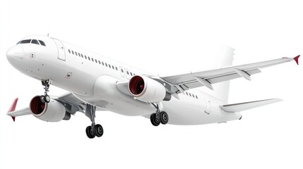 Obraz premium White airplane in mid flight