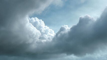 Majestic clouds fill the sky, creating a serene atmosphere that captivates the viewer and invites imagination.