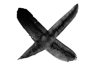 Bold Black X Mark on Transparent Backdrop A Strong Symbol of Cancellation or Negation in Graphic Design and Digital Communication Projects