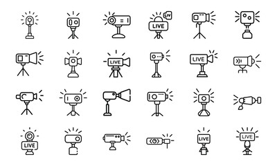  Collection of Glowing Digital Marketing, Communication, and Business Icons