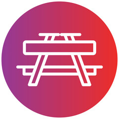 Picnic Table Line Icon Style