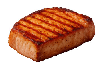 Delicious grilled salmon fillet isolated on transparent background, perfect for food and recipe projects