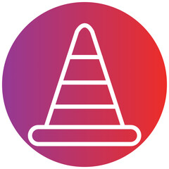 Traffic Cone Line Icon Style