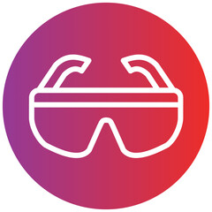 Safety Glasses Line Icon Style