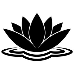 A lotus flower icon floating on water