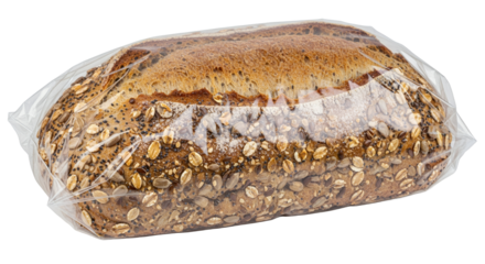 Whole Grain Bread Loaf in Plastic Packaging