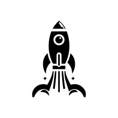 Flat rocket logo symbolizing startup launch