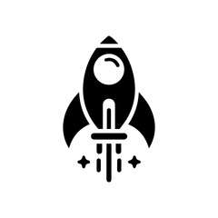 Flat rocket logo symbolizing startup launch
