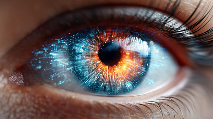 Digital Eye Interface Reflecting Technology and Connection in the Modern Cyber World Symbolizing Perception and Innovation Through Visual Imagery