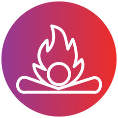 Bonfire Line Icon Style