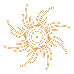 The sun is stylized, abstract on a transparent background PNG