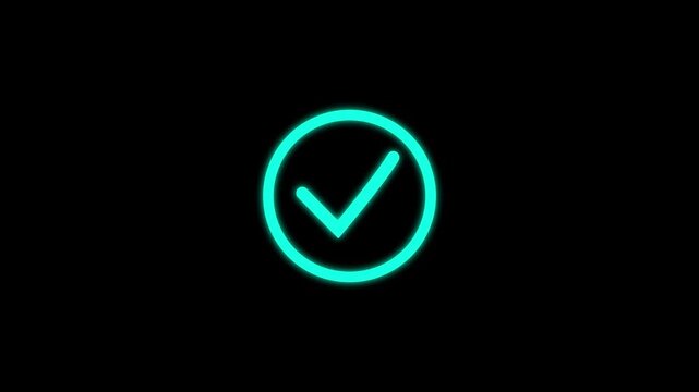ick mark icon, Right mark icon animation . Tick box, checkmark concept. Represents success concept. 4K VIDEO black background .