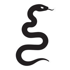 Minimal Black Snake Silhouette Vector