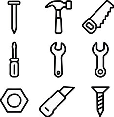 Fototapeta premium carpentry tools icon