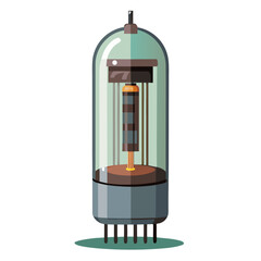 A vintage vacuum tube no background vector file.