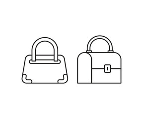 fashion handbag icons line illustration