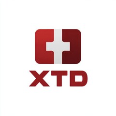 Obraz premium Red and white logo design featuring a cross, representing health and safety, located on a white background