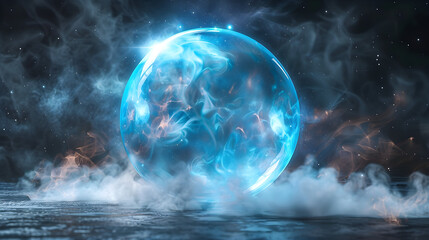 Luminous Blue Sphere in Smoky Environment with Stars