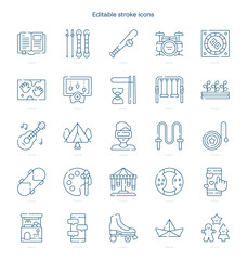 Kids Activities stroke icon. Kids Activities line icon set. editable stroke icon pack