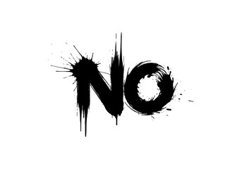 Ink splash design featuring the word "No" for rejection and negativity themes